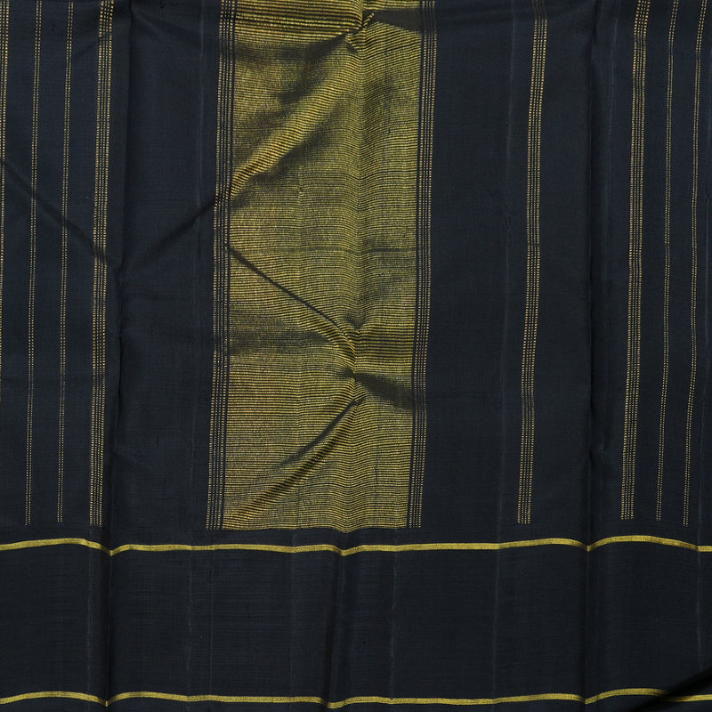 Hayagrivas Handloom Beige With Black Korvai Kanjivaram Silk Saree BBD1505A1-1