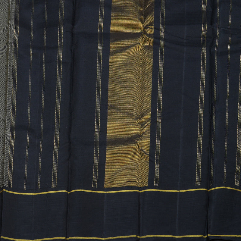 Hayagrivas Classic Kanjivaram Silk Saree in Half White with Black contrast BBD1505A1-2