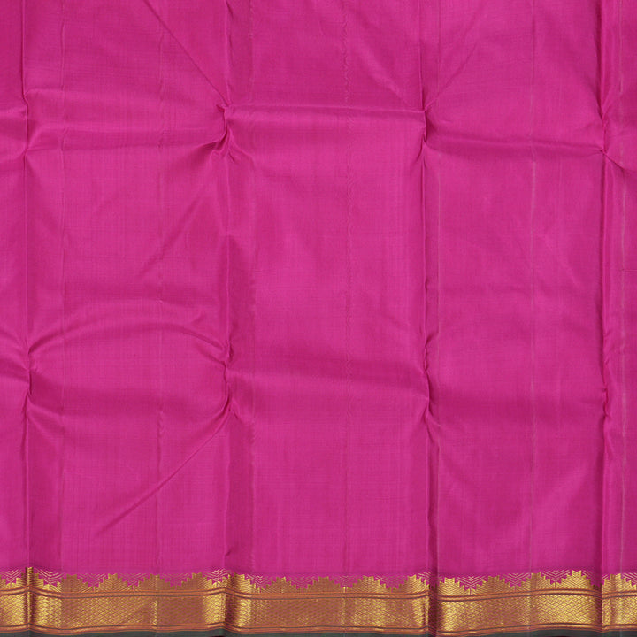 Hayagrivas Handloom Pure Kanjivaram Silk Saree in Dazzling Orangish Pink BBD1507A2-1