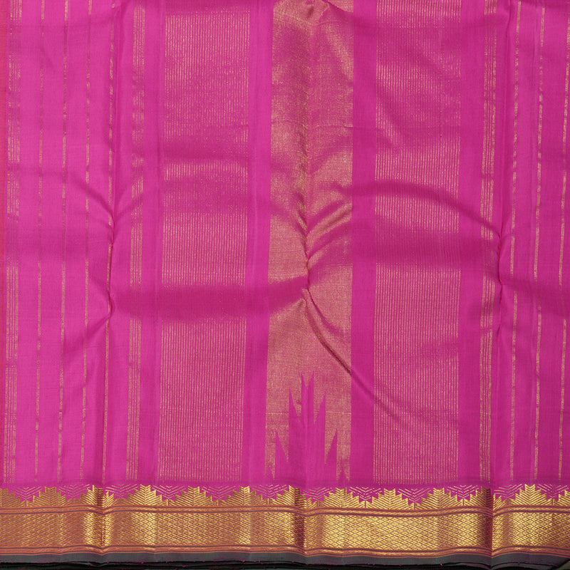 Hayagrivas Handloom Pure Kanjivaram Silk Saree in Dazzling Orangish Pink BBD1507A2-1