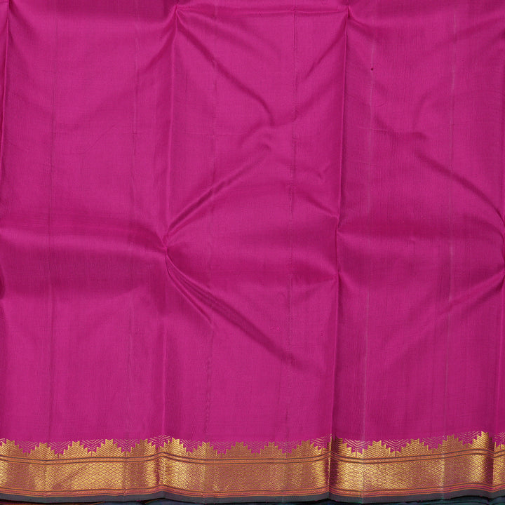 Hayagrivas Purple Handloom Kanjivaram Silk Saree with Pink Border BBD1507A2-3