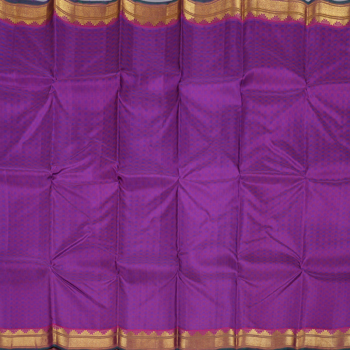 Hayagrivas Purple Handloom Kanjivaram Silk Saree with Pink Border BBD1507A2-3