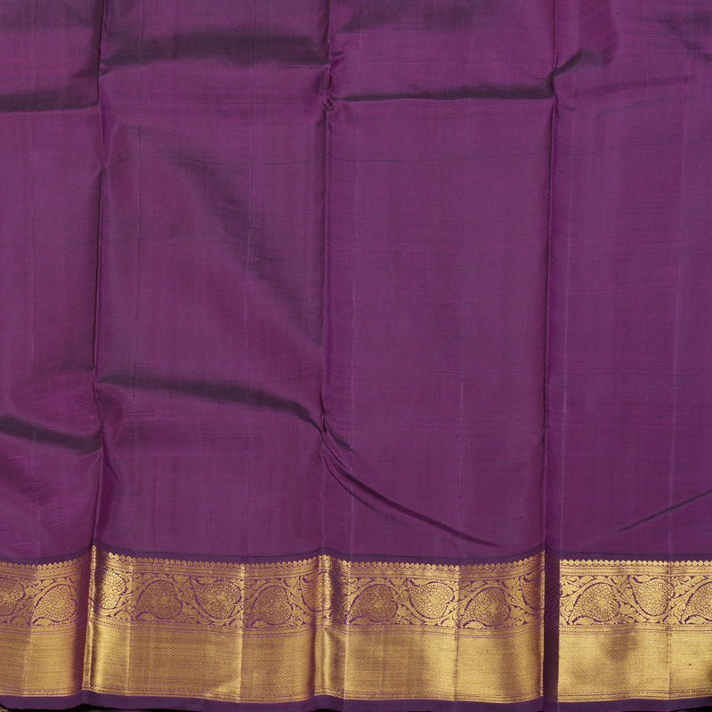 Hayagrivas Wheat Brown Handloom Kanjivaram Silk Saree with Purple Border BBD1547A12-3