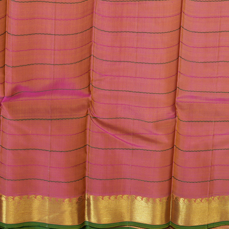 Hayagrivas Traditional Mustard Yellow Handloom Kanjivaram Silk Saree with Dual Tone (Pink With Yellow) Border BBD1547A2-1