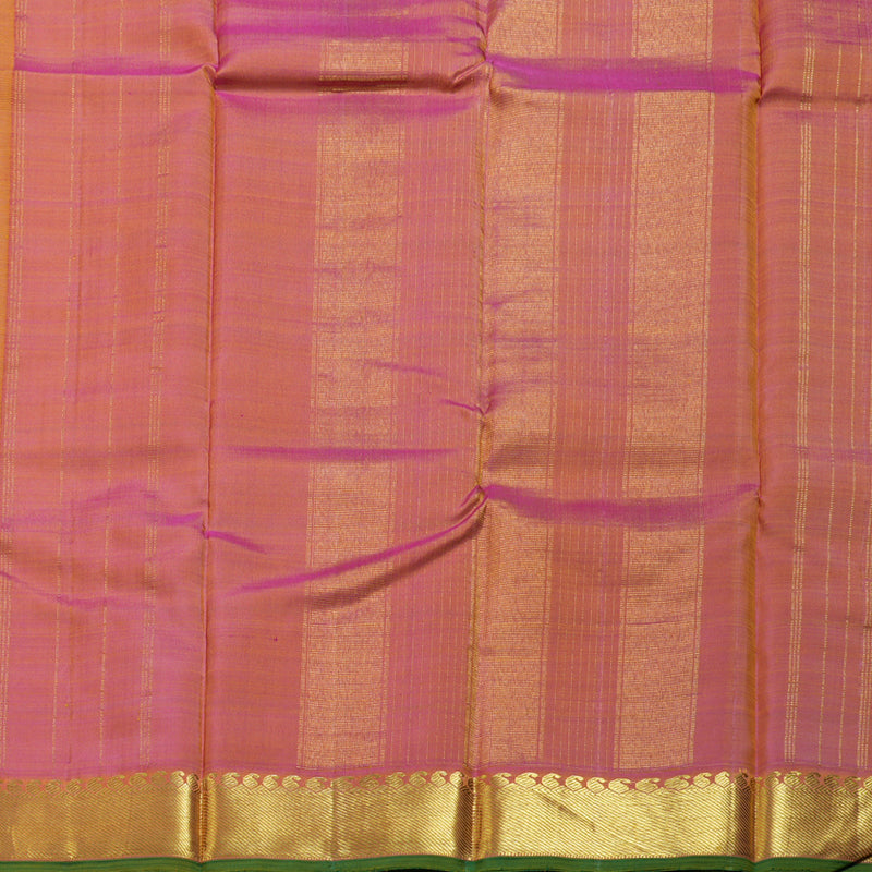 Hayagrivas Traditional Mustard Yellow Handloom Kanjivaram Silk Saree with Dual Tone (Pink With Yellow) Border BBD1547A2-1