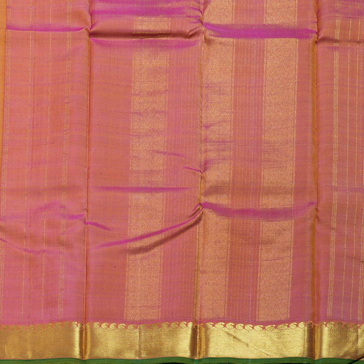Hayagrivas Traditional Mustard Yellow Handloom Kanjivaram Silk Saree with Dual Tone (Pink With Yellow) Border BBD1547A2-1