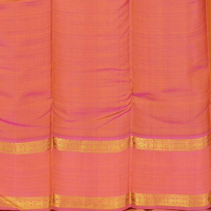Hayagrivas Handloom Fluorescent Green Kanjivaram Silk Saree with Rose Pink Border BBD1547A3-3