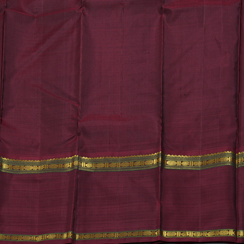 Hayagrivas Ash Grey Handloom Kanjivaram Silk Saree with Ganga Jamuna (Green And Maroon) Border BBD1547A5-4