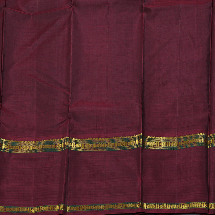 Hayagrivas Ash Grey Handloom Kanjivaram Silk Saree with Ganga Jamuna (Green And Maroon) Border BBD1547A5-4