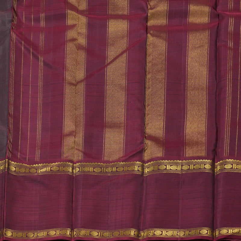 Hayagrivas Luxurious Bottle Green Handloom Kanjivaram Silk Saree with Ganga Jamuna (Honey Mustard And Maroon) Border BBD1547A5-6