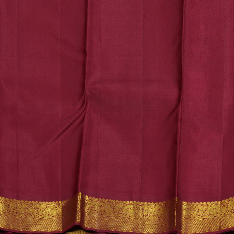 Hayagrivas Sandal Beige Handloom Kanjivaram Silk Saree with Maroon Border BBD1547A6-5