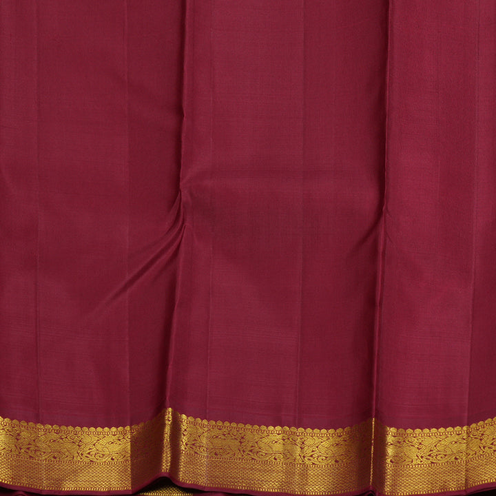 Hayagrivas Sandal Beige Handloom Kanjivaram Silk Saree with Maroon Border BBD1547A6-5