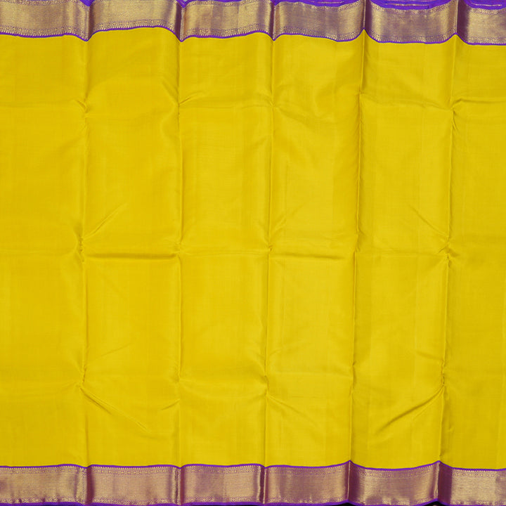 Hayagrivas Lemon Yellow Handloom Kanjivaram Silk Saree BBD1547A7-2
