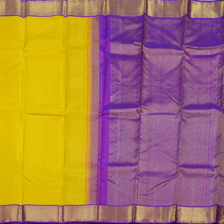Hayagrivas Lemon Yellow Handloom Kanjivaram Silk Saree BBD1547A7-2