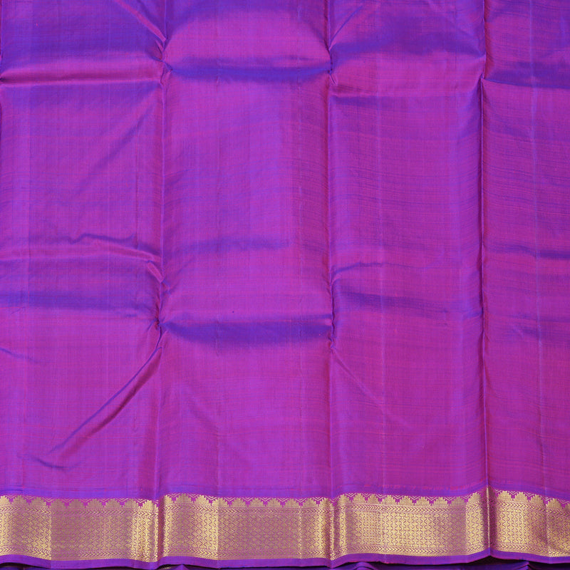 Hayagrivas Mango Yellow Handloom Kanjivaram Silk Saree with Purple Border BBD1547A9-1