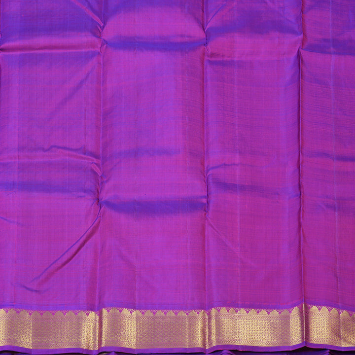 Hayagrivas Mango Yellow Handloom Kanjivaram Silk Saree with Purple Border BBD1547A9-1