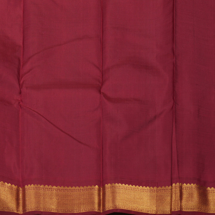 Hayagrivas Handloom Sea Green Kanjivaram Silk Saree with Maroon border BBD1547A9-6
