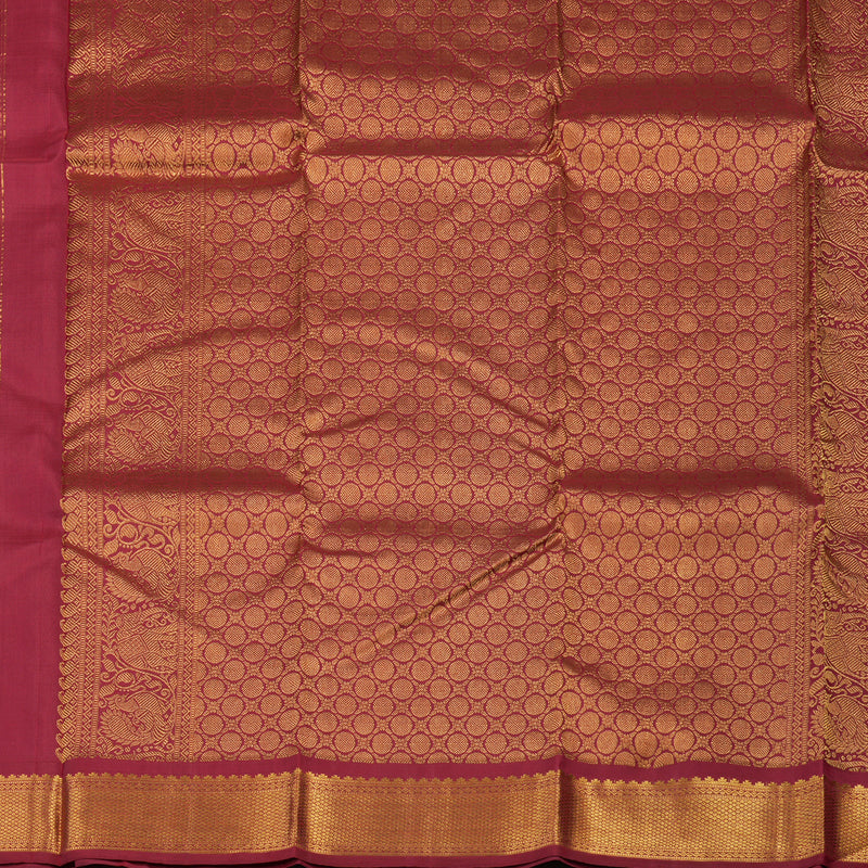 Hayagrivas Handloom Sea Green Kanjivaram Silk Saree with Maroon border BBD1547A9-6
