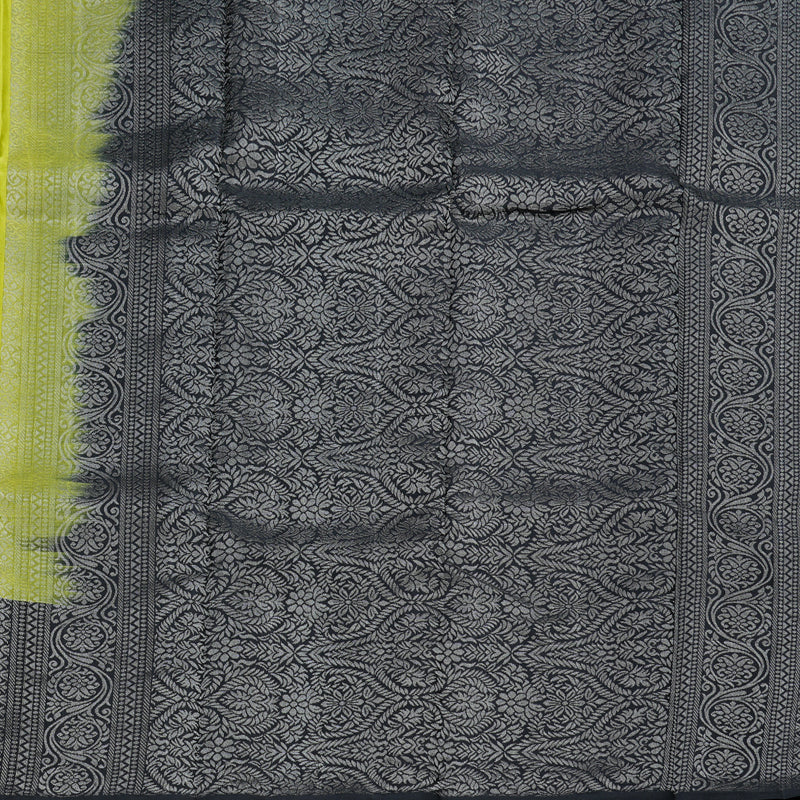 Hayagrivas Fluorescent Green Handloom Soft Silk Saree with Black Border BBD1550A13-6