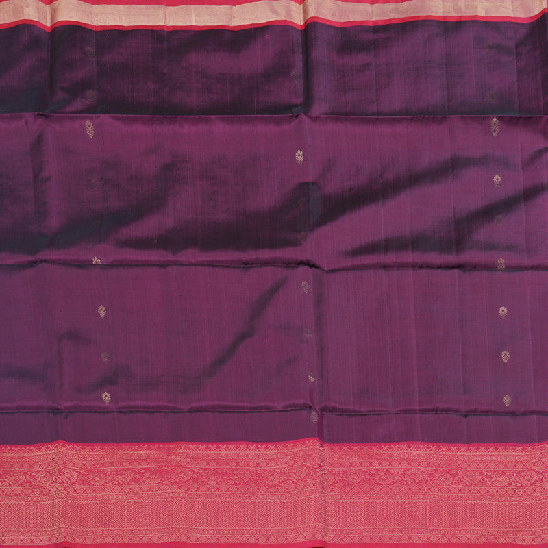 Hayagrivas Handloom Purple Soft Silk Saree with Pink Border BBD1557A9-2