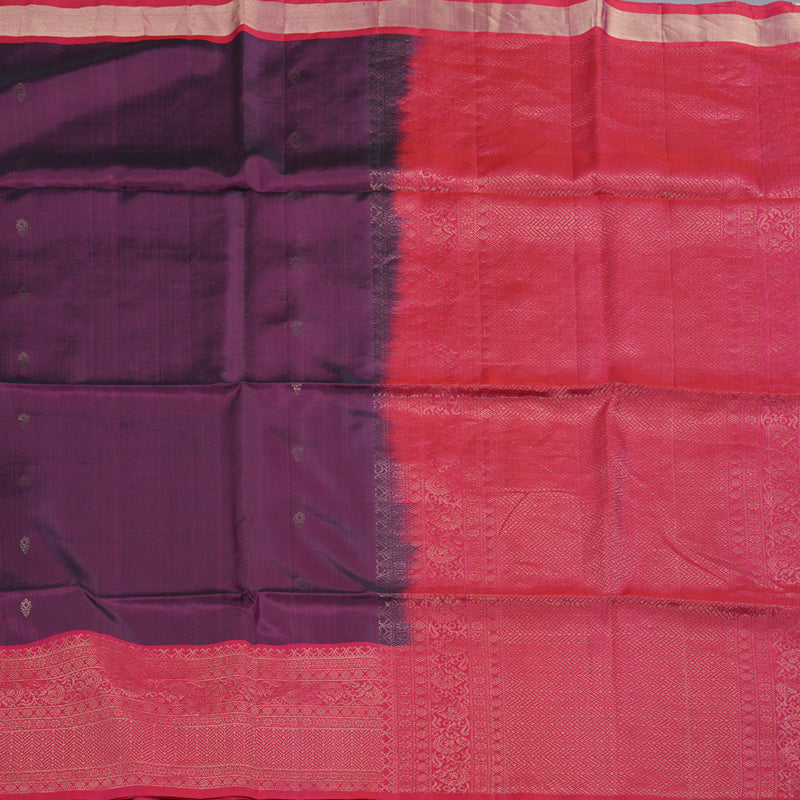 Hayagrivas Handloom Purple Soft Silk Saree with Pink Border BBD1557A9-2