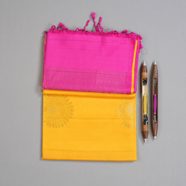 Hayagrivas Handloom Sunflower Yellow Soft Silk Saree BBD1562A7-6