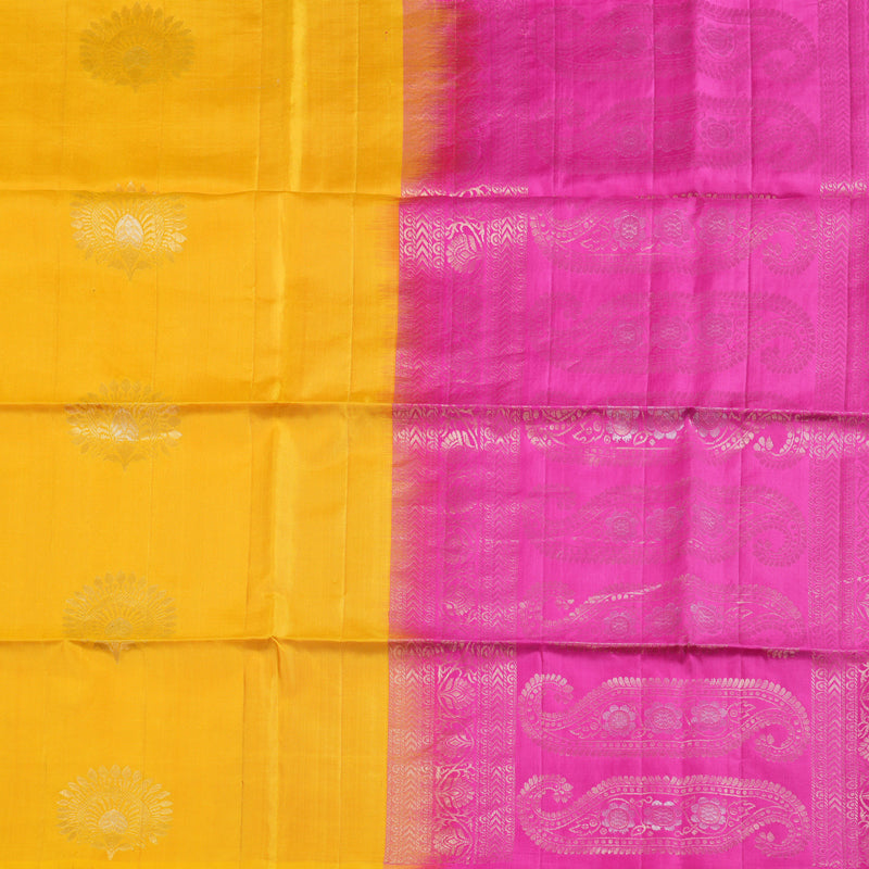 Hayagrivas Handloom Sunflower Yellow Soft Silk Saree BBD1562A7-6