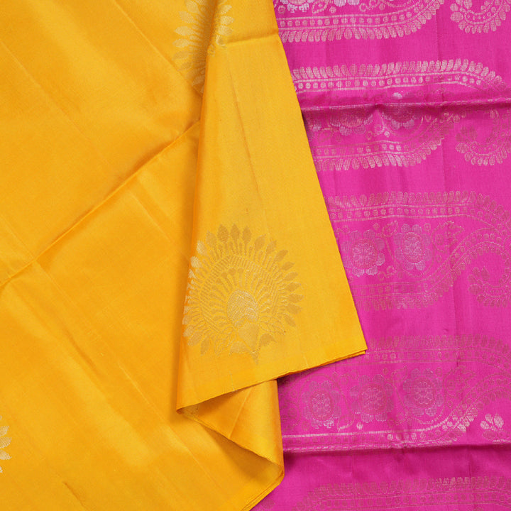 Hayagrivas Handloom Sunflower Yellow Soft Silk Saree BBD1562A7-6