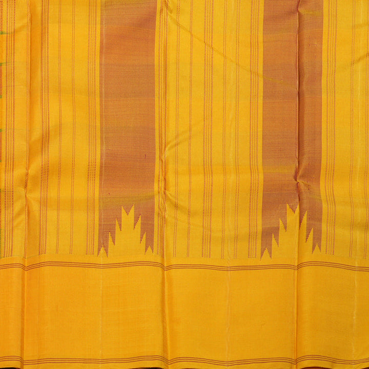 Hayagrivas Multi Color Checks Kanjivaram Silk Saree with Mustard Yellow Border BBD1594A29-1