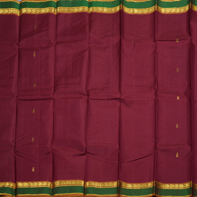 Hayagrivas Maroon Handloom Kanjivaram Silk Saree with Green Border BBD1627A5-17