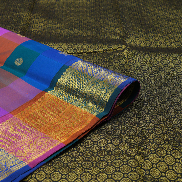 Hayagrivas Handloom Multicolour Checks Kanjivaram Silk Saree BBD1712811-1