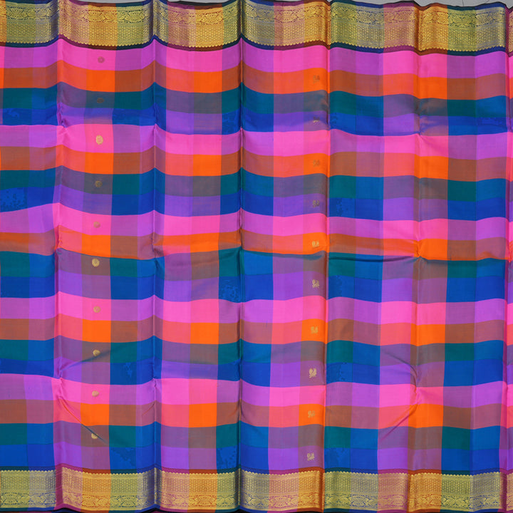Hayagrivas Handloom Multicolour Checks Kanjivaram Silk Saree BBD1712811-1