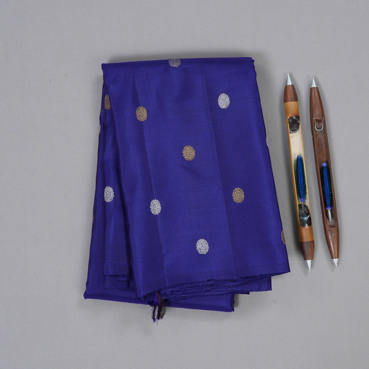 Hayagrivas Dark Blue Kanjivaram Silk Saree - BBD174E2-1