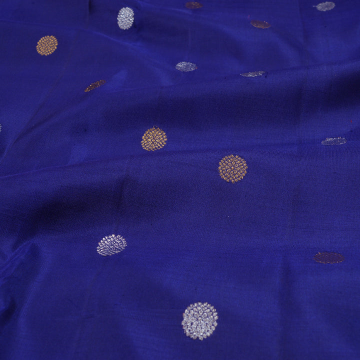 Hayagrivas Dark Blue Kanjivaram Silk Saree - BBD174E2-1