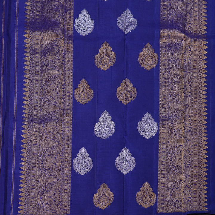 Hayagrivas Dark Blue Kanjivaram Silk Saree - BBD174E2-1