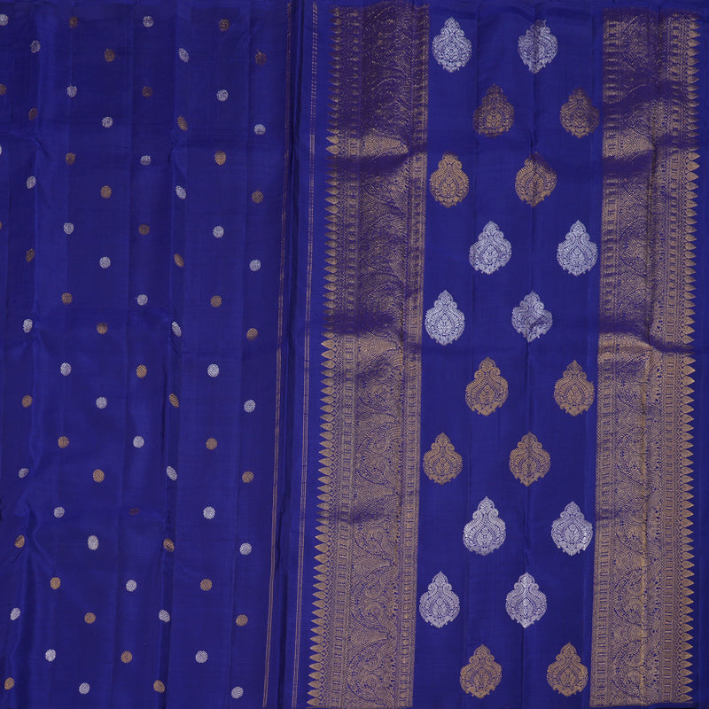 Hayagrivas Dark Blue Kanjivaram Silk Saree - BBD174E2-1