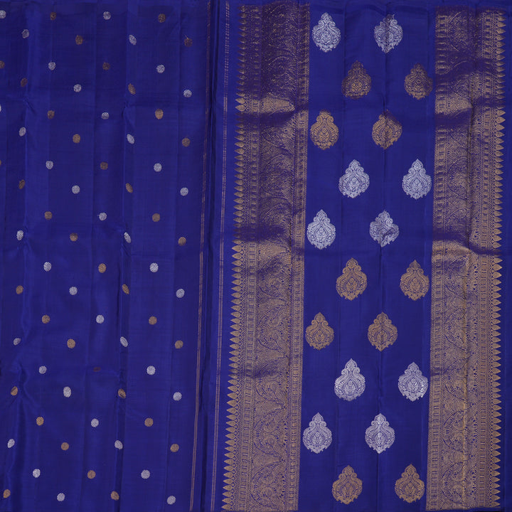 Hayagrivas Dark Blue Kanjivaram Silk Saree - BBD174E2-1