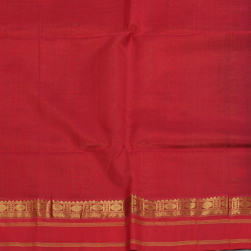 Hayagrivas Green With Red Border Silk Cotton Saree BBD175E4-1