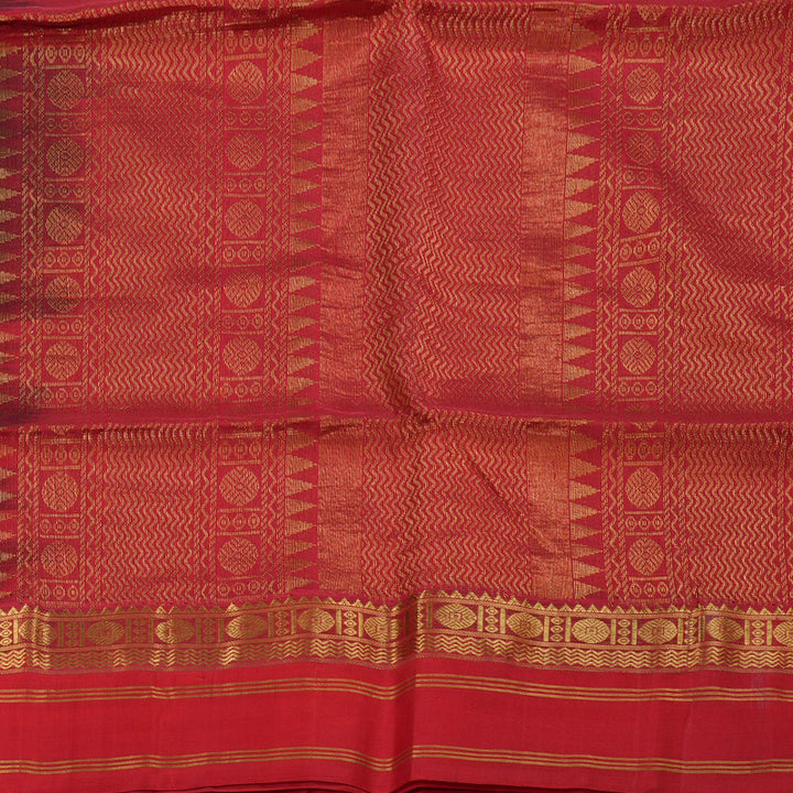 Hayagrivas Green With Red Border Silk Cotton Saree BBD175E4-1