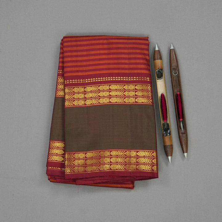 Hayagrivas Handloom Multicolour Kanjivaram Silk Saree with Manthalir Border BBD176E4-6