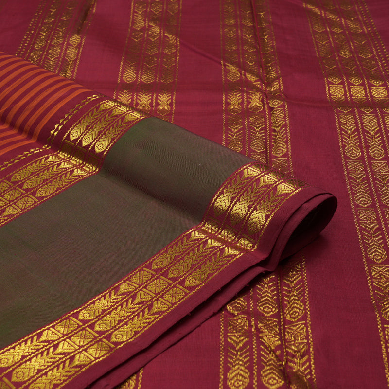 Hayagrivas Handloom Multicolour Kanjivaram Silk Saree with Manthalir Border BBD176E4-6