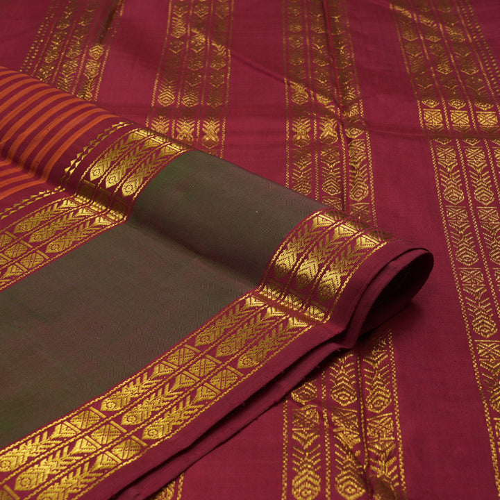 Hayagrivas Handloom Multicolour Kanjivaram Silk Saree with Manthalir Border BBD176E4-6