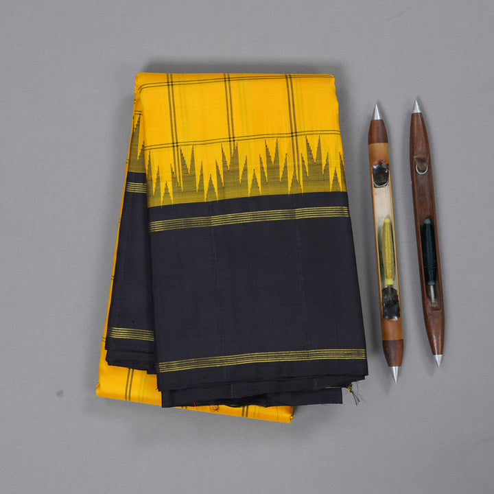 Hayagrivas Radiant Yellow Handloom Kanjivaram Silk Saree BBD1814B5-1