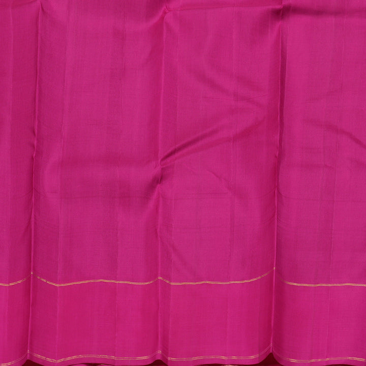 Hayagrivas Peacock Blue Kanjivaram Silk Saree with Pink Border BBD1826B8-2