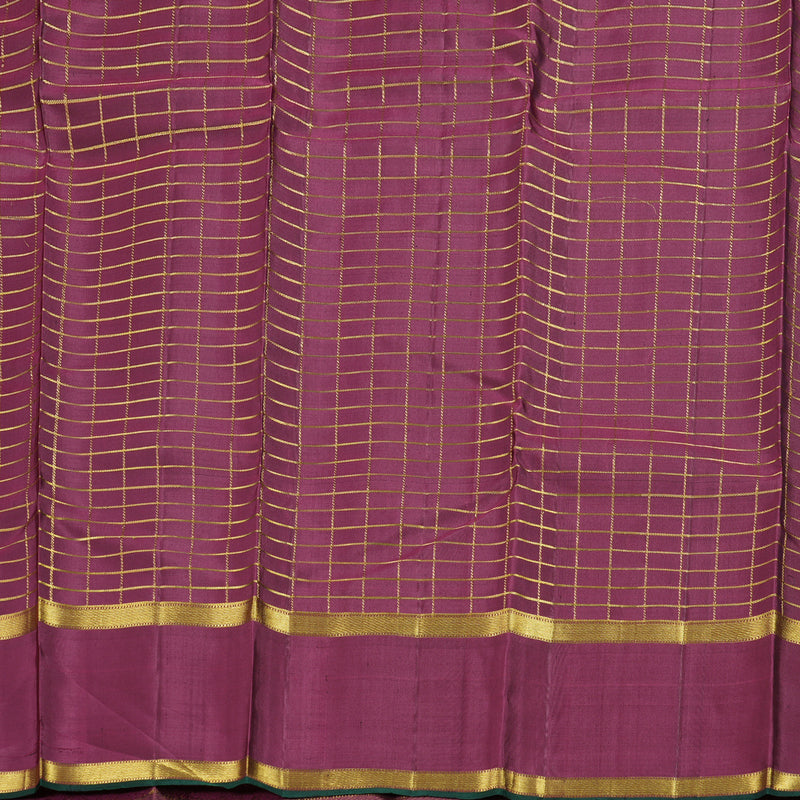 Hayagrivas Bottle Green Kanjivaram Silk Saree with Dark Pink Border - BBD1870B3-3