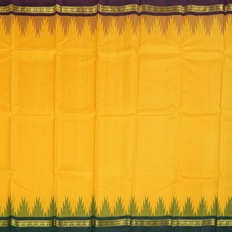 Hayagrivas Handloom Yellow With Green & Purple  Korvai Kanjivaram Silk Saree BBD1871B3-6