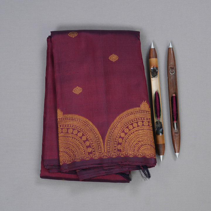 Hayagrivas Deep Maroon Kanjivaram Silk Saree - BBD1895C5-1