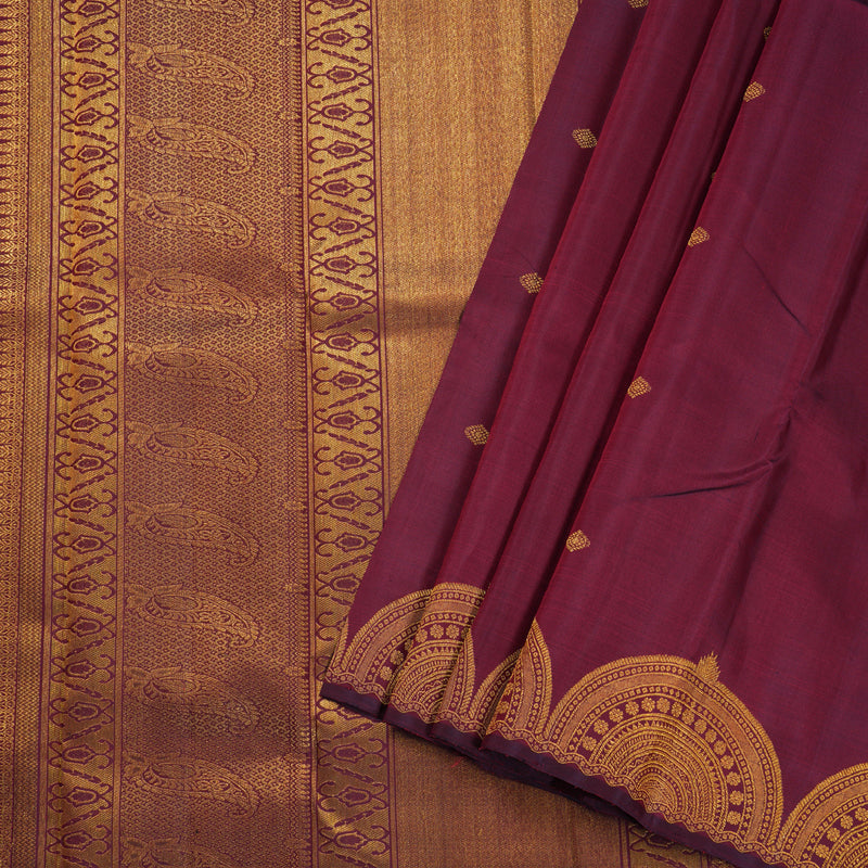 Hayagrivas Deep Maroon Kanjivaram Silk Saree - BBD1895C5-1