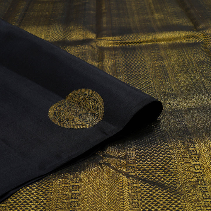 Hayagrivas Black And Bottle Green Handloom Kanjivaram Silk Saree BBD18D3-2