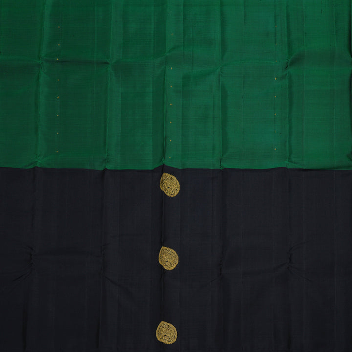 Hayagrivas Black And Bottle Green Handloom Kanjivaram Silk Saree BBD18D3-2